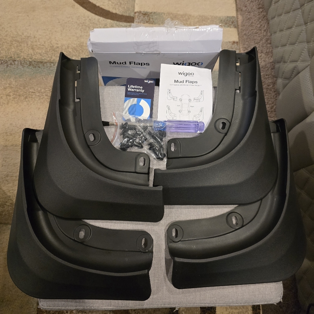 Tesla Model Y Black Durable Car Mud Flaps New